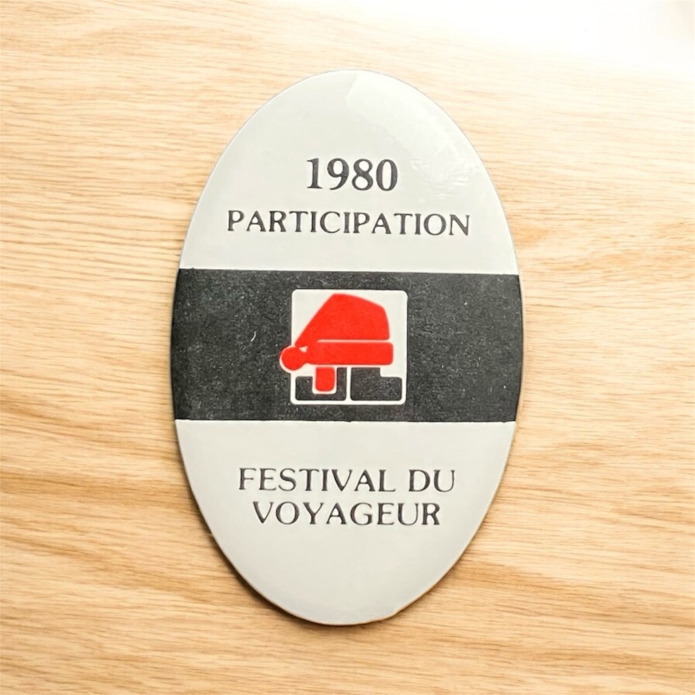 Vintage Festival du Voyageur 1980 Participation Collector Button Pin Pinback
